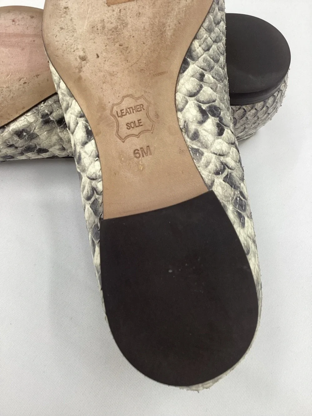 Tory Burch Georgia Snake-Print Ballet Flats with Gold Logo